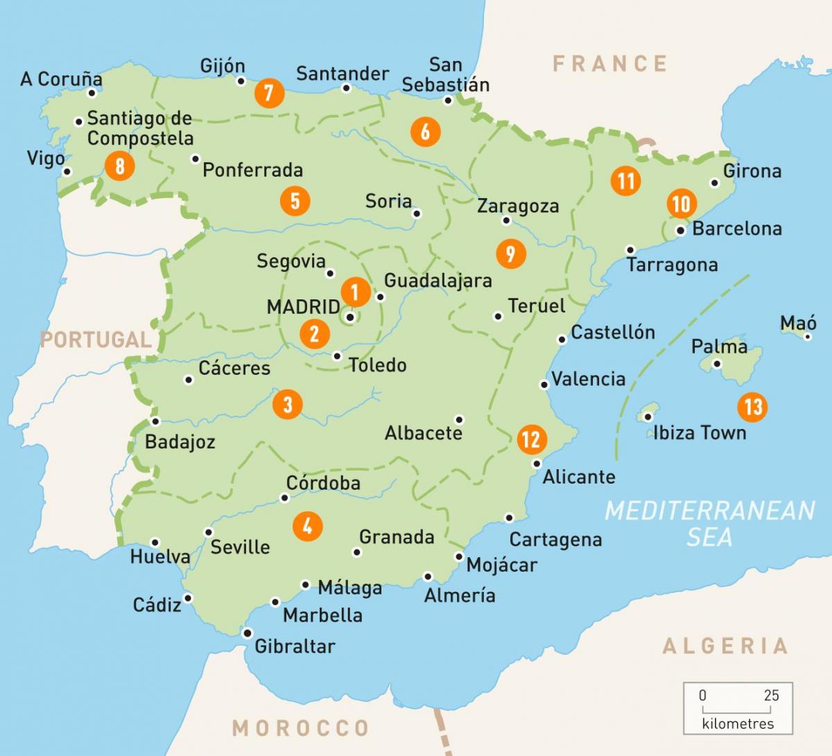 zemljevid območja Madrid