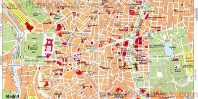 Zemljevid burgundija ulica Madridu, Španija