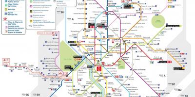 Zemljevid Madrid javni prevoz