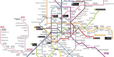 Metro de Madrid zemljevid