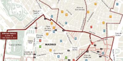 Zemljevid Madrid parkirišče