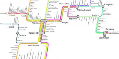 Zemljevid renfe vlak zemljevid Madrid