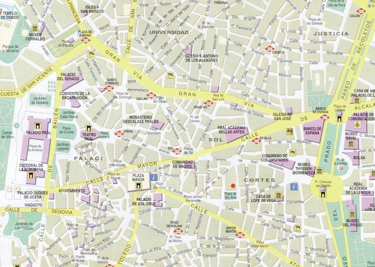 Madrid centru zemljevid