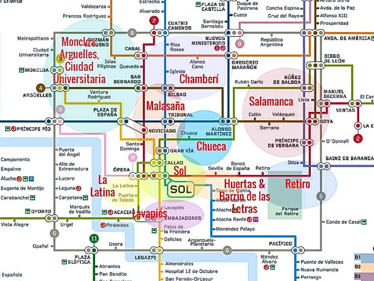 zemljevid la latina Madrid