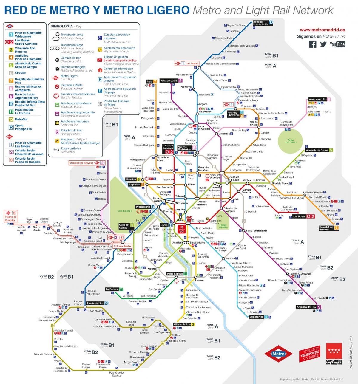 zemljevid Madrid javni prevoz