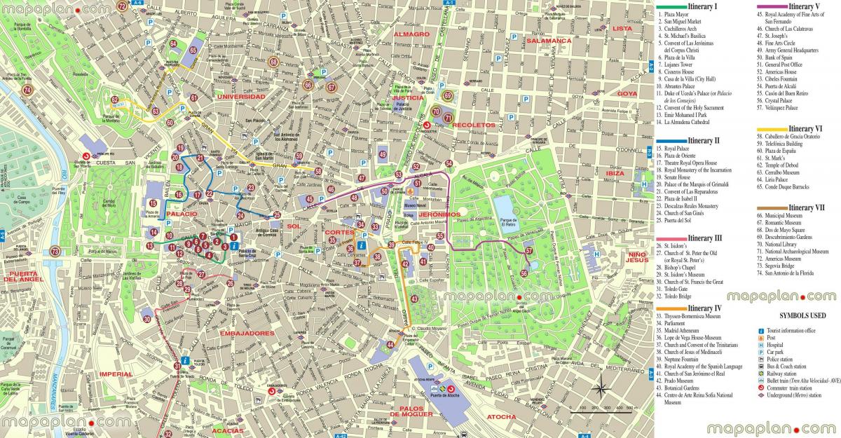 zemljevid Madrid map brez povezave