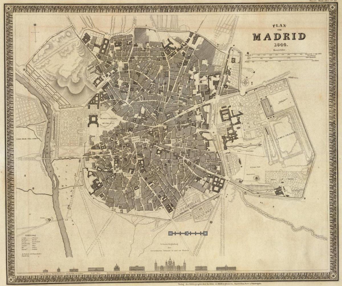 zemljevid Madrid staro mestno jedro