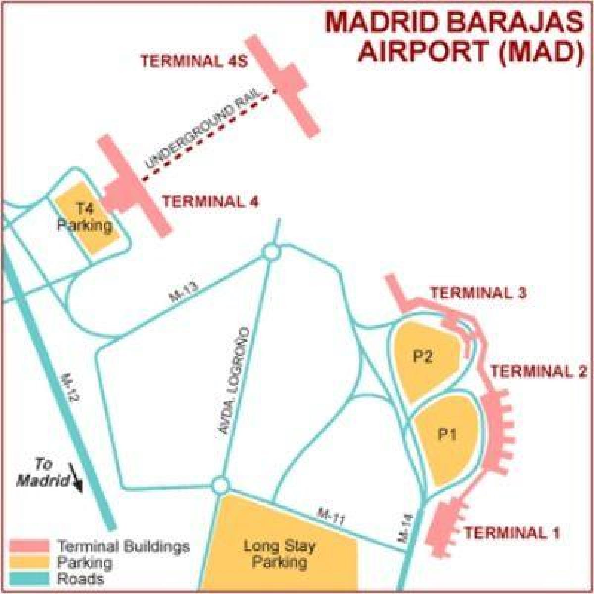 Madrid letališki terminal zemljevid