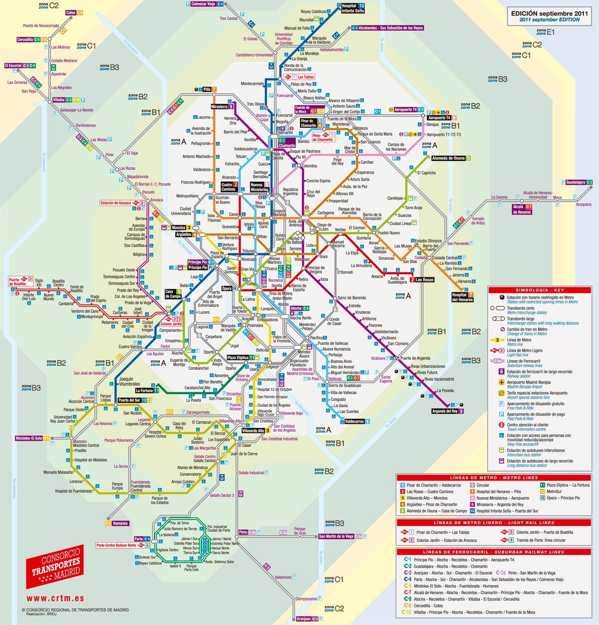 zemljevid Madrid tramvaj