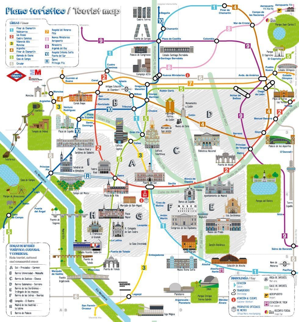 turistični zemljevid Madrid
