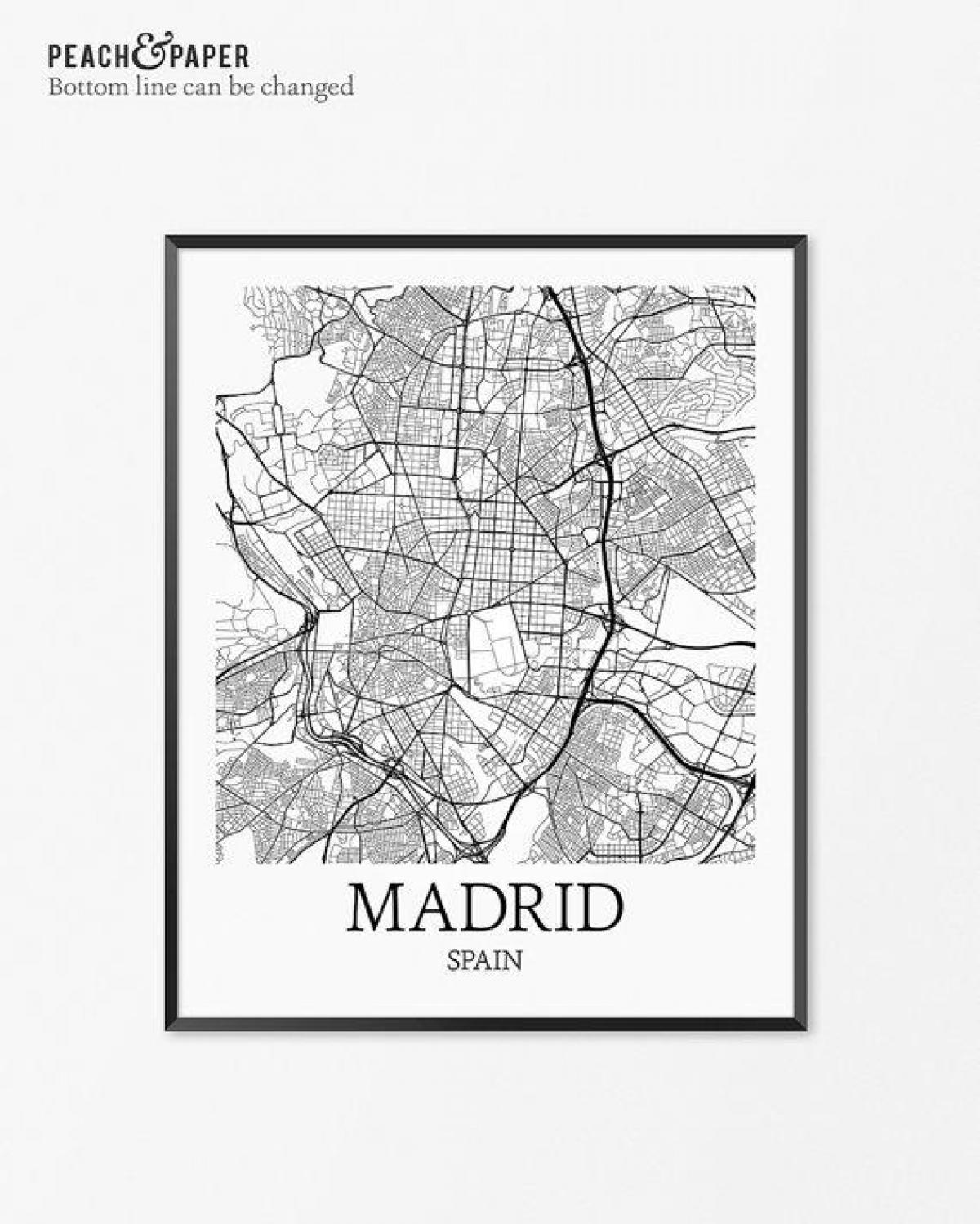 zemljevid Madrid zemljevid plakat