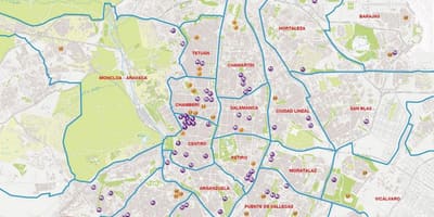 Področja Madrid zemljevid