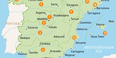 Zemljevid območja Madrid
